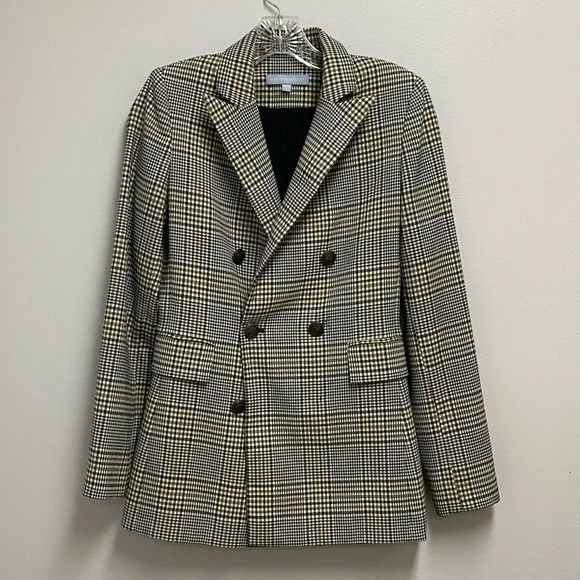 Antonio Melani Plaid Double-Breasted Blazer size 0 XS - Picture 1 of 3